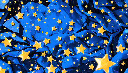 Stars on Blue Background &ndash; A Magical and Serene Night Sky