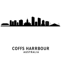 Naklejka premium Silhouette of Coffs Harbour - Modern Graphic Design