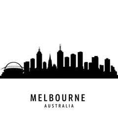 Fototapeta premium Melbourne Skyline - Minimalist Vector Illustration