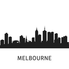 Fototapeta premium Melbourne Skyline - Minimalist Vector Illustration