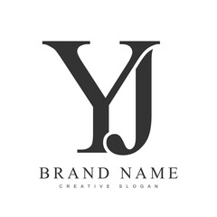 YJ trendy logotype template. Initial letter y and j classic font style. Creative logo for company name or identity.
