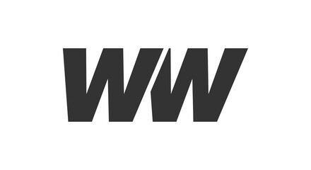 WW Techno Editable Font Logo For Corporate Branding. Bold, Futuristic Design With Unique Typographic Ideas. Minimal Custom Type And Dynamic Letter