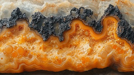 Obraz premium Agate slice, colorful bands, natural stone texture, for design inspiration