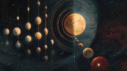 Moon Cosmic exploration visual art