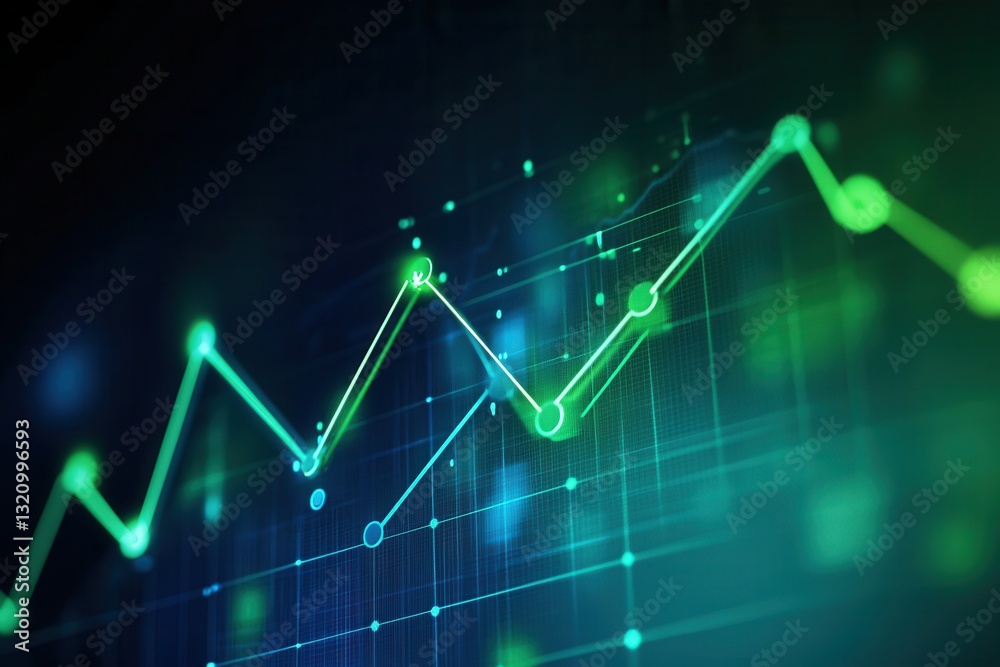 Leinwandbilder dynamic data visualization with intersecting trend lines for political and economic analysis in cool