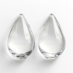 Clear teardrop-shaped glass pendants