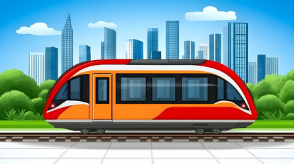 City train, modern transport, urban journey