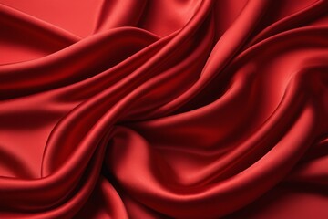 Obraz premium a close up of a red silk fabric with a very large folds