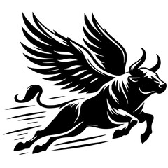 Winged bull silhouette