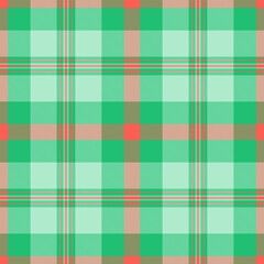Vibrant mint green, coral, and olive green plaid pattern. Perfect for textile design, fashion, websites, or backgrounds. This cheerful, seamless texture evokes feelings of freshness and spring.