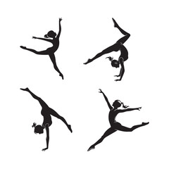 Female Gymnastics Silhouette illustration Design