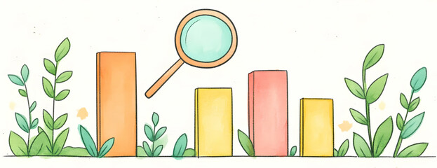 Growth chart analysis, nature background
