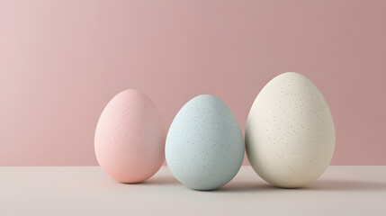Fototapeta premium Easter egg icons in a minimalistic style, featuring soft pastel tones and clean lines for modern decoration.