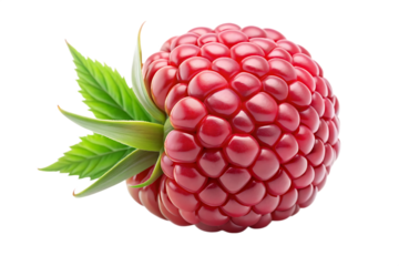 raspberry realistic 3d image isolated on transparent