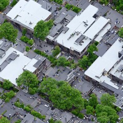 Fototapeta premium Aerial view of a city seamless texture pattern game ready