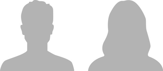 Man and woman avatar profile. Male and Female face silhouette or icon. Vector illustration.
