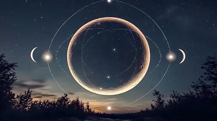 Moon Cosmic exploration visual art