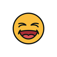 Fototapeta premium Laughing emoji April Fool's Day icon represents joy and humor, perfect for prank-themed designs, joke visuals, and festive celebrations.