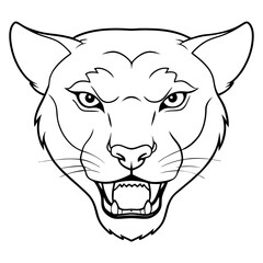 Fototapeta premium a fierce and powerful cougar head with an angry expression, baring its teeth