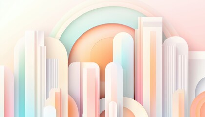 Obraz premium Seamless holographic gradient Art Deco skyscraper silhouettes, futuristic Gatsby-inspired luxury pattern, sophisticated modern refinement