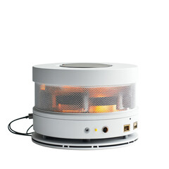 Fototapeta premium Modern electric heater with sleek design and transparent elements, isolated on transparent background, cutout png