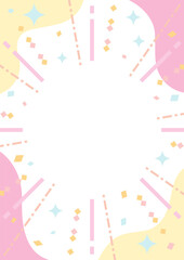 ポップで楽しいイメージの集中線背景