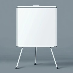 Blank white presentation board on a stand