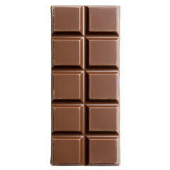 A rich, dark chocolate bar with a crisp, clean break, isolated on white background.