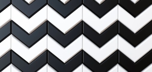 Fototapeta premium Seamless black and white chevron zigzag, refined monochrome geometric luxury pattern, sophisticated high-end modern elegance