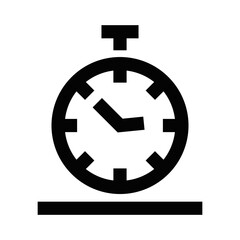 Stopwatch icon, black outline vector illustration. Editable stroke.