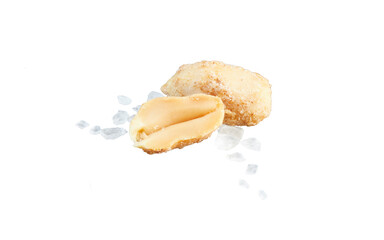 salted peanuts isolated on white or transparent png