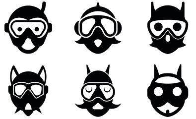 Vector Illustration of Various Protective Headgear