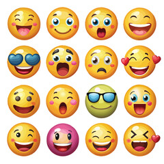 Fototapeta premium set of smiley faces