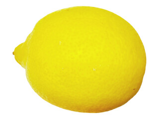 Vibrant single lemon, overhead shot on white.  Perfect for food blogs, recipe websites, or illustrating freshness, health, and citrus themes.  Clean, minimalist style.