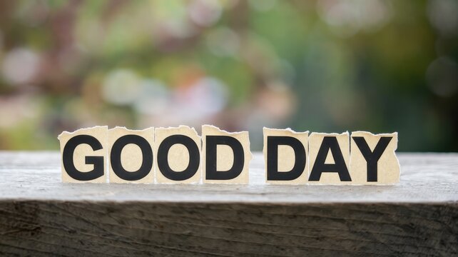 Good Day Message on Torn Paper