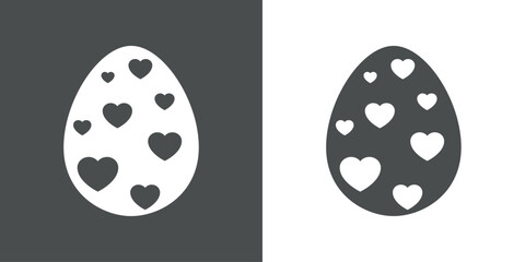 Elemento decorativo de Pascua. Huevo de Pascua con grupo de corazones