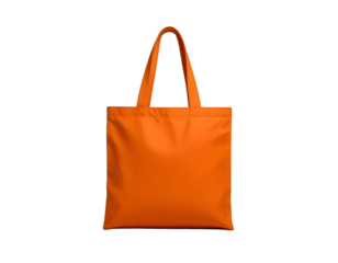 Orange shopping bag isolated on transparent background