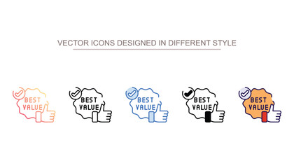 Best Value icon design with white background stock illustration
