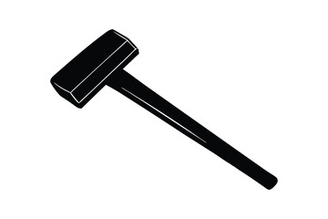 Silhouette of a hammer in side view vector art illustration.eps