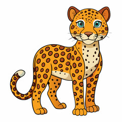 leopard cartoon isolated on white