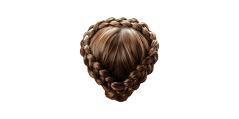 Intricate braided hair design isolated on transparent background