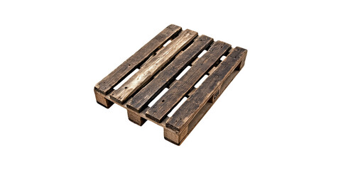 Wooden shipping pallet isolated on transparent background