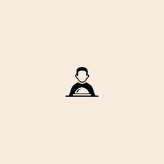 People Eating Tasting Food Pictogram icon flat vector design. 