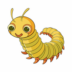 millipede isolated on white background