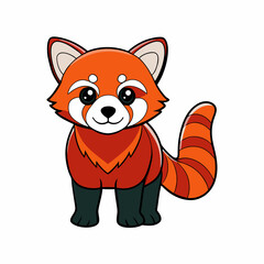 red panda isolated on white