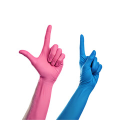 Obraz premium Pink & Blue Hands Gestures