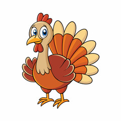 turkey cartoon waving