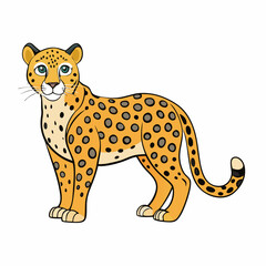 leopard cartoon isolated on white