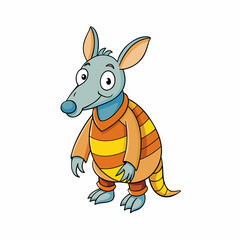 aardvark cartoon isolated on white