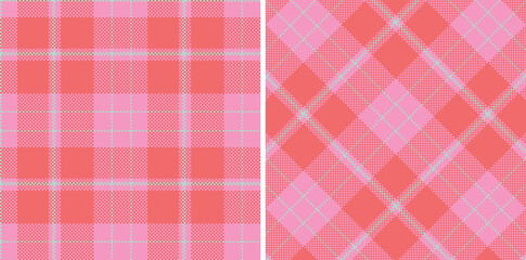Cool Pink Seamless Madras Plaid with Warm Pale Aqua accents Textile Design